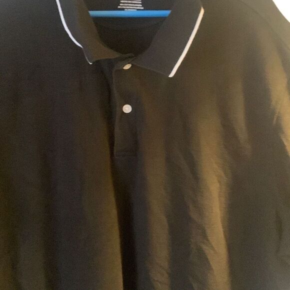 Pre Owned Men’s George Polo Shirt Black With White Accents Sz XXL Classic Style - Picture 7 of 9
